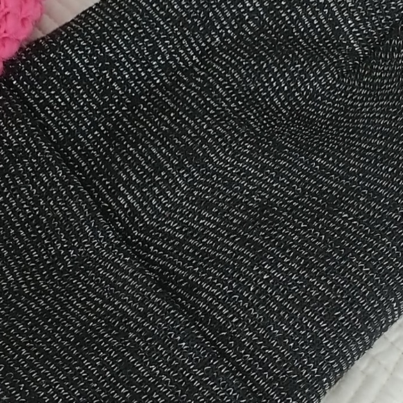 Set of two knit Hats Adult.  Pink Hat & Black Hat - Picture 10 of 11